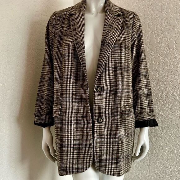 ASOS MOTEL ROCKS Saken Blazer Oversized Plaid Check Size S • BLOGGER FAVORITE - Picture 4 of 10